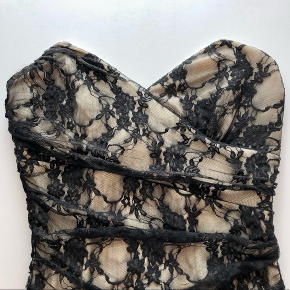 Windsor Black Lace Sweetheart Strapless Mini Dress - Picture 2 of 5